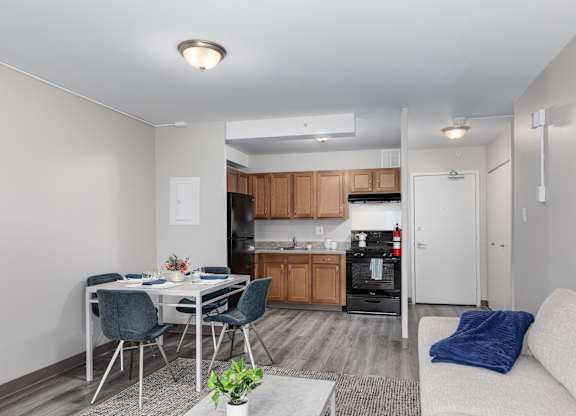 Kitchen with a dining area at 800 Southern Avenue Apartment Homes, Washington, DC