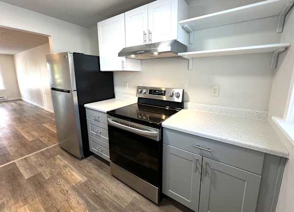 Kitchen with stainless steel appliances