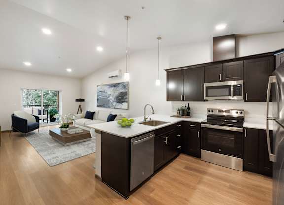 Red Cedar Furnished Kitchen and Living