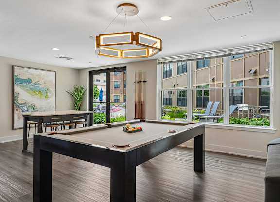 Valley and Bloom Apartments Resident Lounge with Billiards