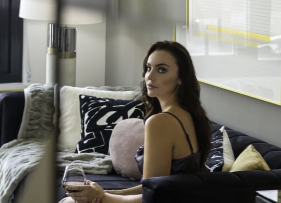 Model Sitting In A Cafe at Morse, Washington, Washington