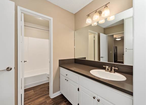 Bathroom With Vanity Lights at Hills at Hacienda Heights, California