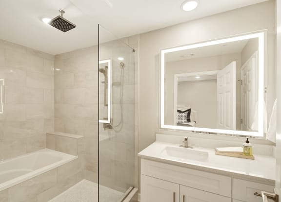 renovated bathroom at The Azul Apartment Homes in Oxford, 38655