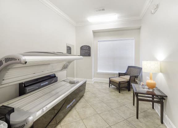 Spa room with a spa tub and a table at Highlands Apartment Homes, Bartlett, Tennessee