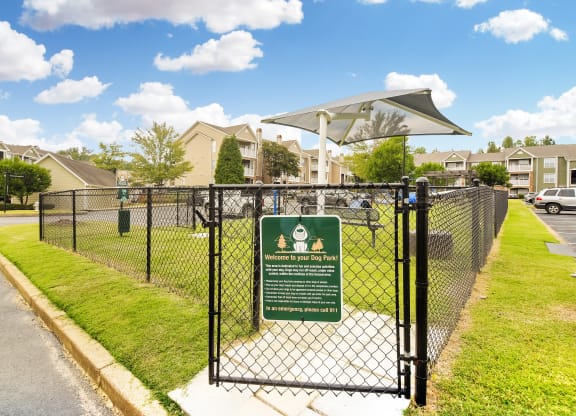 Fenced in dog park at Highlands Apartment Homes, Bartlett, 38135