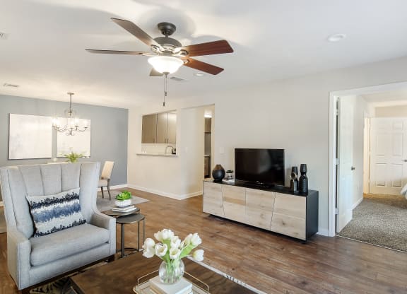 a living room with a couch and a tv at Bridgewater Apartment Homes, Brandon, 39047