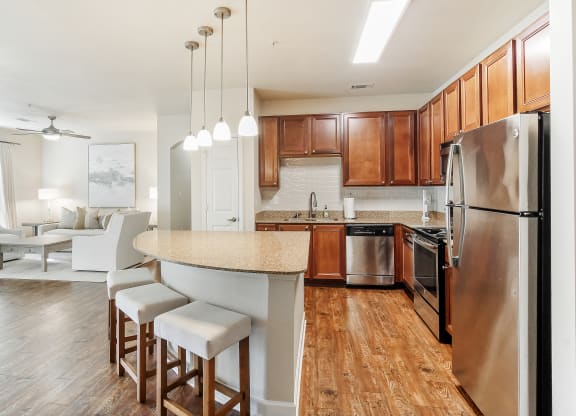 Bright Kitchen at Faulkner Flats Apartment Homes, Oxford, MS