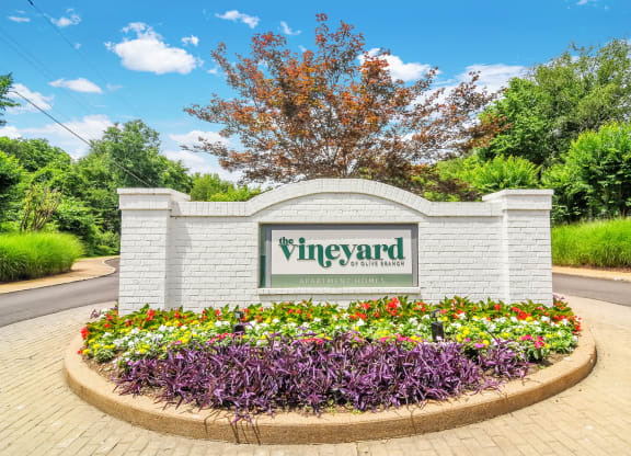 Sign at The Vineyard of Olive Branch Apartment Homes, Olive Branch, Mississippi