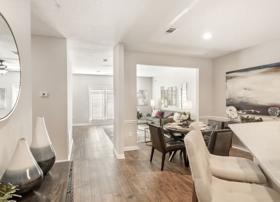 Living Room Come Dining Area View at Lagniappe of Biloxi Apartment Homes, Biloxi, 39532