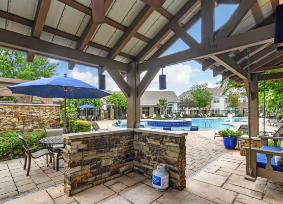 Poolside Relaxing Area at Kingston Crossing Apartment Homes, Bossier City, LA, Louisiana  , 71111