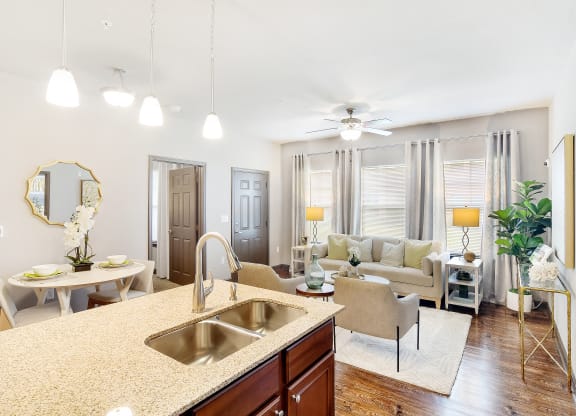 Soft and Refreshing Living Room at Kingston Crossing Apartment Homes, Bossier City, Louisiana