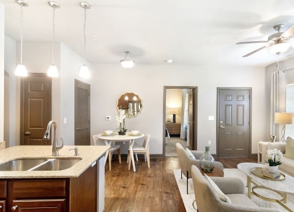 Warm Living And Dining area at Kingston Crossing Apartment Homes, Bossier City, LA