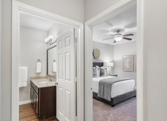 Large Bedroom En-Suite Bathroom at Highpointe Apartment Homes, Brandon, MS, Mississippi  , 39042