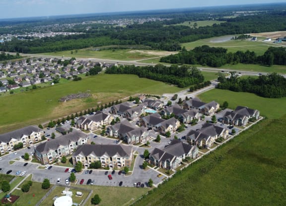 an aerial view of a large affluent suburb of houses at Audubon Park Apartment Homes, LA