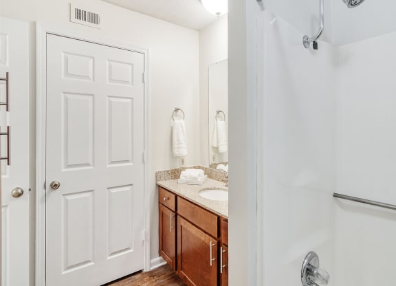 Bathroom at Cambridge Station Apartment Homes, Oxford, MS