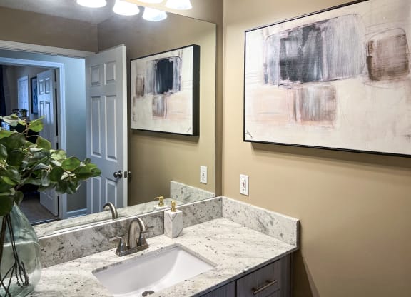 a bathroom with a sink and a mirror at Reserve of Bossier City Apartment Homes in Bossier City, 71111