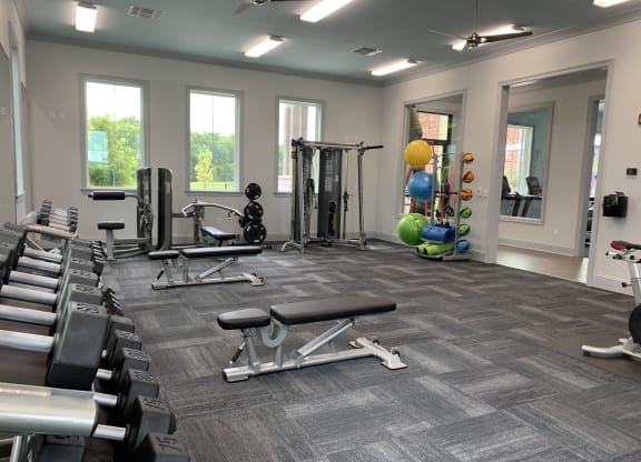Fitness Center with Weights at Canebrake Apartment Homes, Shreveport, Louisiana, 71115
