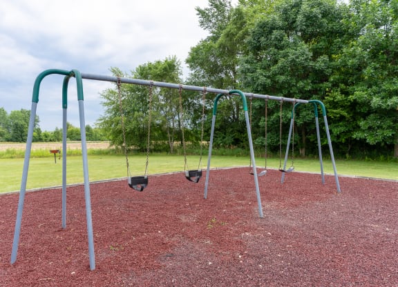a swing set at a park