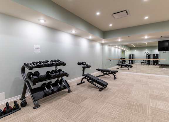 Modern Fitness Center at Park Heights by the Lake Apartments, Illinois