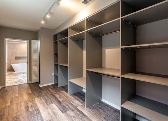 a walk in closet in a new home at Park Heights by the Lake Apartments, Chicago, 60649