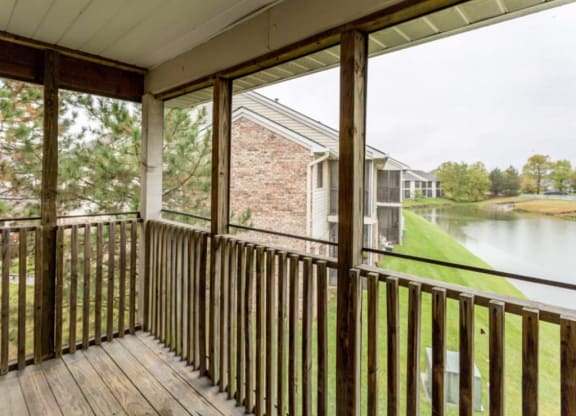 Large screened-in balcony  at Bexley Village, Greenwood, Indiana