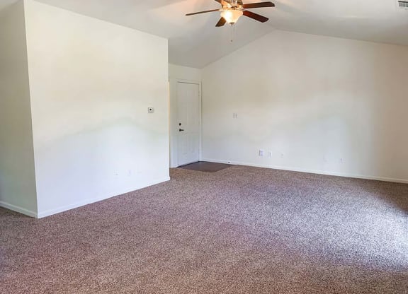 Spacious living room with vaulted ceilings at Bexley Village, Greenwood, 46143