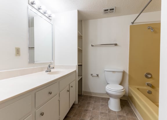 a bathroom with a toilet and a sink and a bath tub