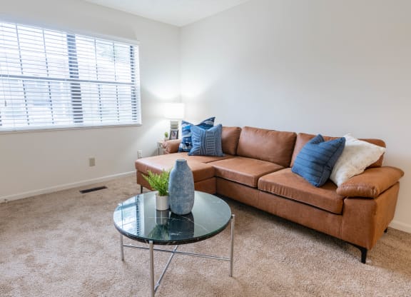 Contemporary Living Room at Sandstone Court Apartments, Greenwood, 46142