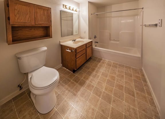 Spacious bathroom at Bexley Village, Greenwood, IN, 46143