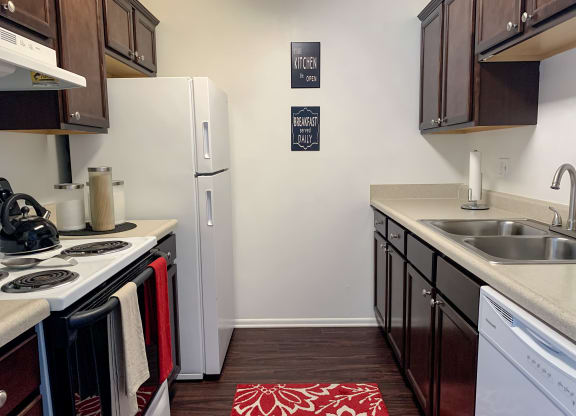 Spacious updated kitchen at The Lodge Apartments in Indianapolis, IN