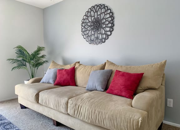 Spacious living room at The Lodge Apartments  in Indianapolis, IN