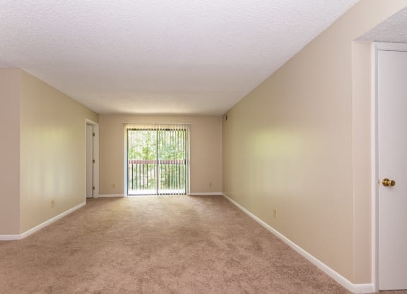 Carpeted Living Area at Meadow View Apartments and Townhomes, Springboro