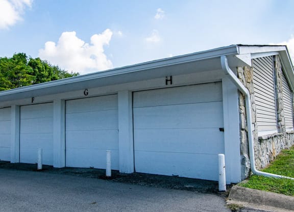 Ample Parking Area And Detached Garages Available at Sandstone Court Apartments, Greenwood, IN, 46142