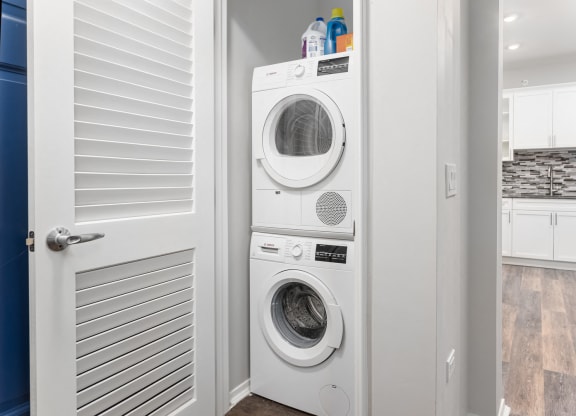Washer And Dryer In Unit at Park Heights by the Lake Apartments, Chicago, IL, 60649