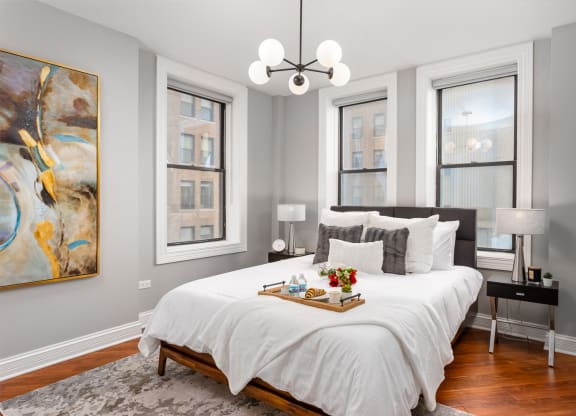 Private Master Bedroom at Somerset Place Apartments, Chicago