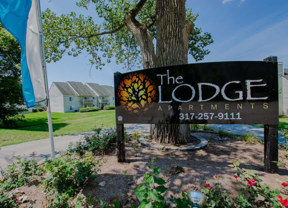 Ultra-Modern Design Sign at The Lodge Apartments, Indianapolis, Indiana