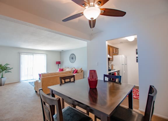 Contemporary Dining Room at The Lodge Apartments, Indianapolis, IN, 46205
