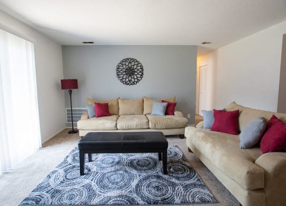 Modern Luxury Living Room at The Lodge Apartments, Indianapolis, Indiana