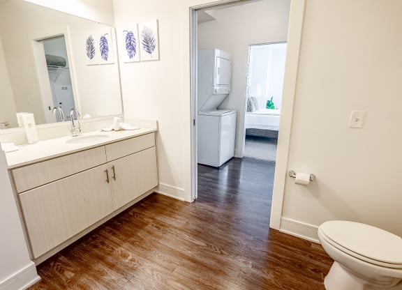 a bathroom with a toilet and a sink and a mirror