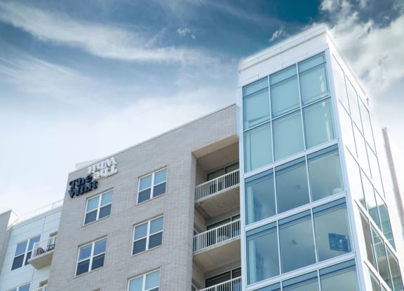 Luxury Building Exterior at The Whit Apartments, Indianapolis