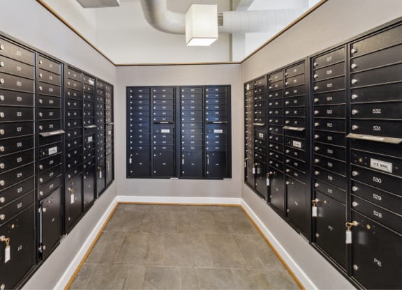 a locker room with thousands of wooden boxes in it at Bakery Living, Pittsburgh, PA