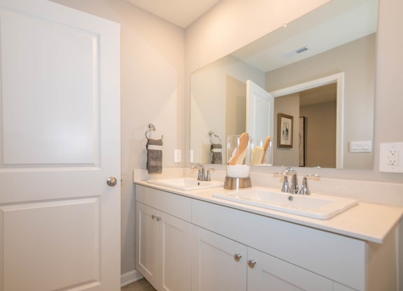a room full of mirrors with different colored bags on them at Jackson Run Townhomes, Indiana, 46075