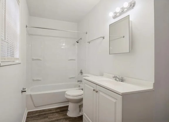 a bathroom with a toilet sink and bathtub