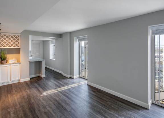Room with wooden floors at The Landing Apartments, Dayton