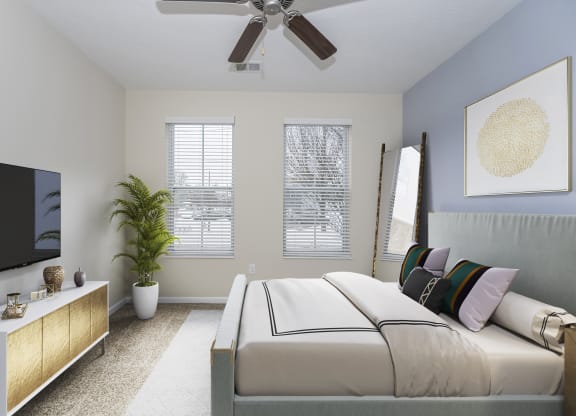 Bedroom at Monmouth Row Apartments, Newport, Kentucky