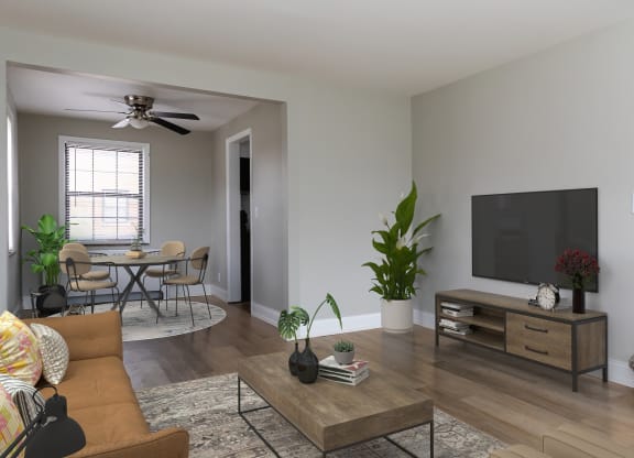 Living Room With Dining Area at Huntley Ridge, Kettering, OH