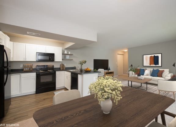 Dining And Kitchen at 7 Pointe Apartments, Indianapolis, Indiana