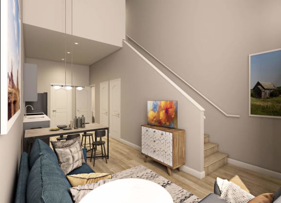 Living Area With Staircase at Adelphi Quarter, Columbus