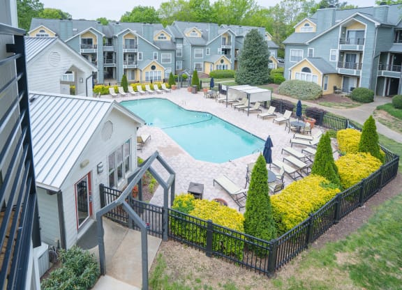 Aerial Pool View at Regency Place, Raleigh