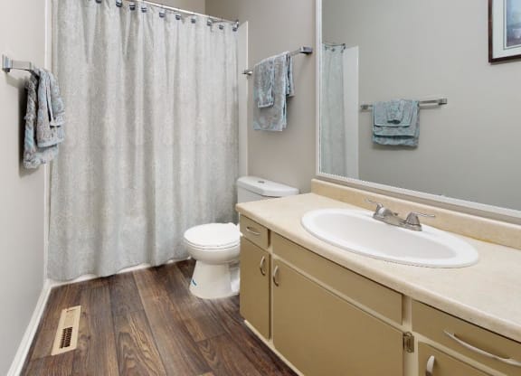 Bathroom with a toilet sink and shower at Summit at Keystone, Indianapolis